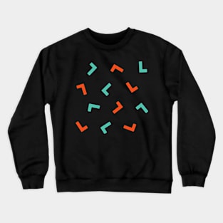 Cyan & Red L Pattern Crewneck Sweatshirt